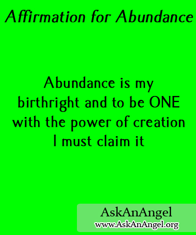 Post-3 Affirmation for abundance - abundance is my birthright