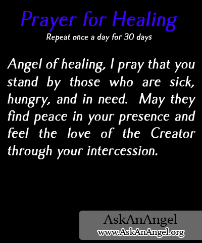 Post-4 Prayer for Healing - angel of healing